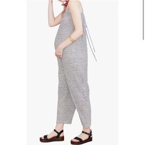 HATCH Linen Maternity Striped Morgana Jumpsuit